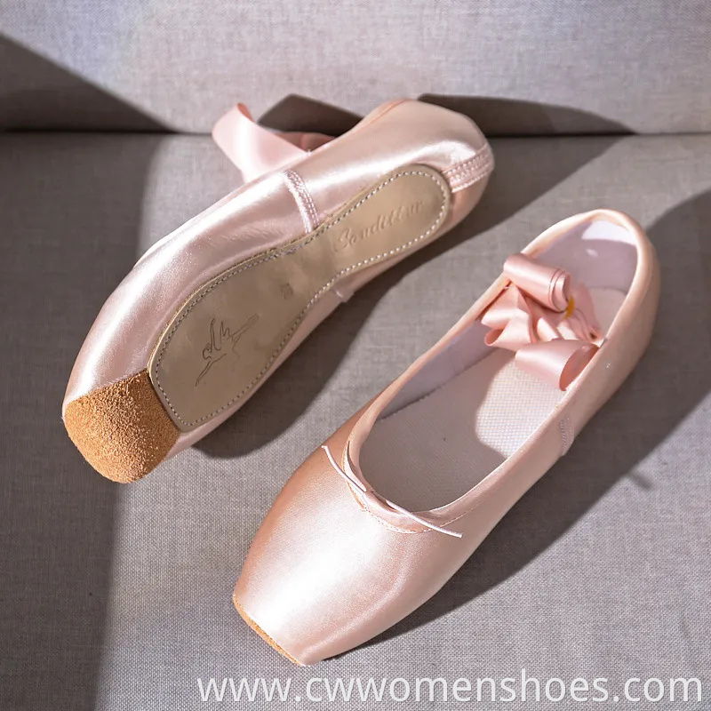 Wholesale High Quality Professional Girls Satin Pink Ballet Dance Pointe Shoes